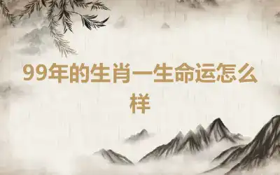 99年的生肖一生命运怎么样