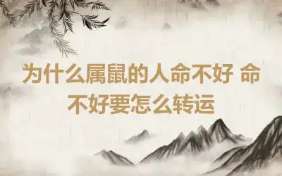 为什么属鼠的人命不好 命不好要怎么转运