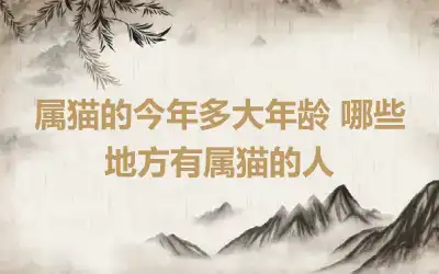 属猫的今年多大年龄 哪些地方有属猫的人