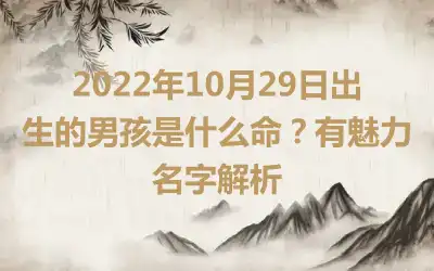 2022年10月29日出生的男孩是什么命？有魅力名字解析