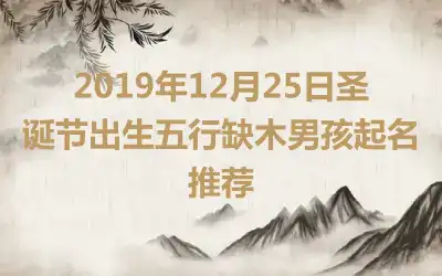 2019年12月25日圣诞节出生五行缺木男孩起名推荐