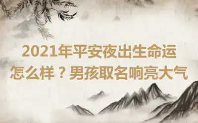 2021年平安夜出生命运怎么样？男孩取名响亮大气