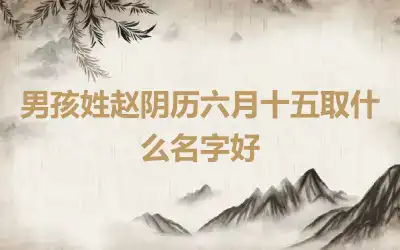 男孩姓赵阴历六月十五取什么名字好