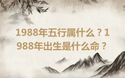 1988年五行属什么？1988年出生是什么命？