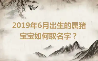 2019年6月出生的属猪宝宝如何取名字？