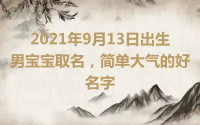 2021年9月13日出生男宝宝取名，简单大气的好名字