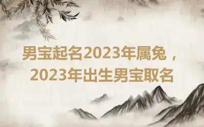 男宝起名2023年属兔，2023年出生男宝取名