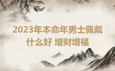 2023年本命年男士佩戴什么好 增财增福