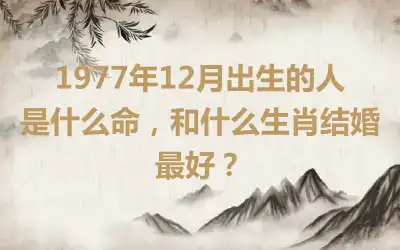 1977年12月出生的人是什么命，和什么生肖结婚最好？