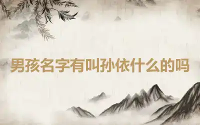 男孩名字有叫孙依什么的吗