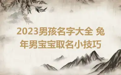 2023男孩名字大全 兔年男宝宝取名小技巧