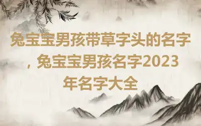 兔宝宝男孩带草字头的名字，兔宝宝男孩名字2023年名字大全