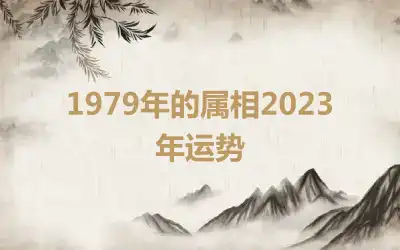 1979年的属相2023年运势