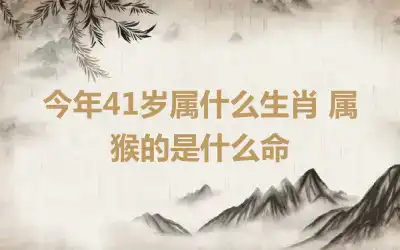 今年41岁属什么生肖 属猴的是什么命