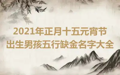 2021年正月十五元宵节出生男孩五行缺金名字大全