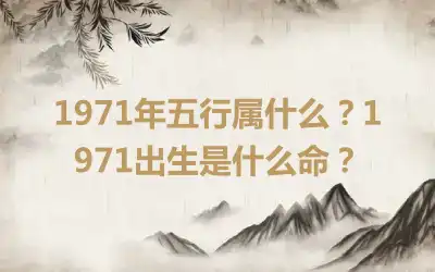 1971年五行属什么？1971出生是什么命？