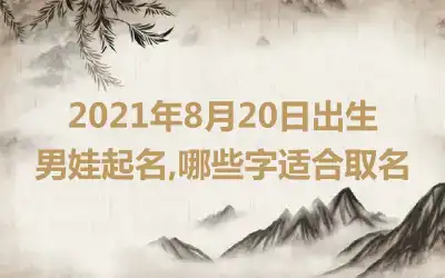 2021年8月20日出生男娃起名,哪些字适合取名