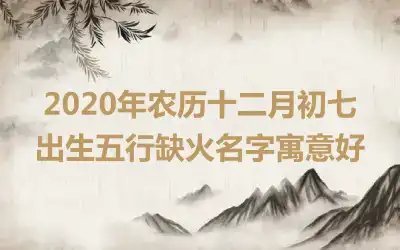 2020年农历十二月初七出生五行缺火名字寓意好