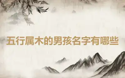 五行属木的男孩名字有哪些