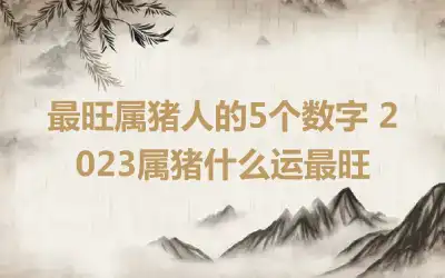 最旺属猪人的5个数字 2023属猪什么运最旺