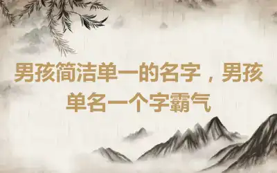 男孩简洁单一的名字，男孩单名一个字霸气