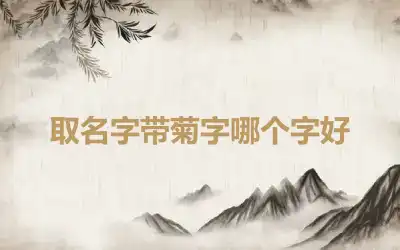 取名字带菊字哪个字好