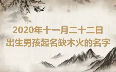 2020年十一月二十二日出生男孩起名缺木火的名字