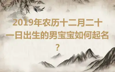 2019年农历十二月二十一日出生的男宝宝如何起名？