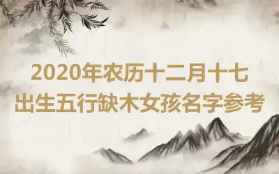 2020年农历十二月十七出生五行缺木女孩名字参考