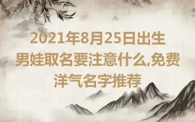 2021年8月25日出生男娃取名要注意什么,免费洋气名字推荐