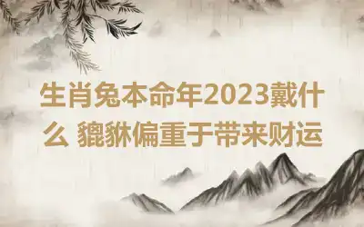 生肖兔本命年2023戴什么 貔貅偏重于带来财运