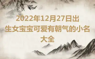 2022年12月27日出生女宝宝可爱有朝气的小名大全