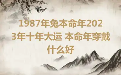 1987年兔本命年2023年十年大运 本命年穿戴什么好