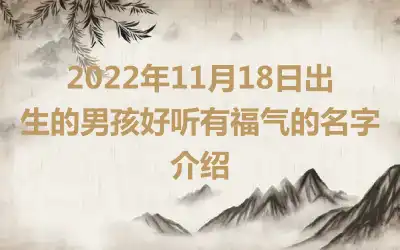 2022年11月18日出生的男孩好听有福气的名字介绍