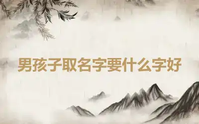 男孩子取名字要什么字好