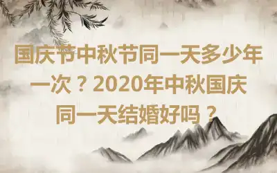 国庆节中秋节同一天多少年一次？2020年中秋国庆同一天结婚好吗？