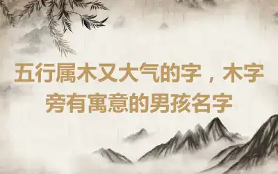 五行属木又大气的字，木字旁有寓意的男孩名字