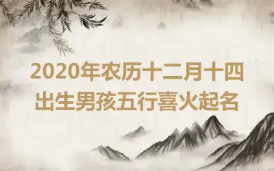 2020年农历十二月十四出生男孩五行喜火起名