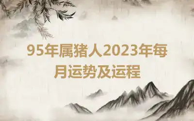 95年属猪人2023年每月运势及运程