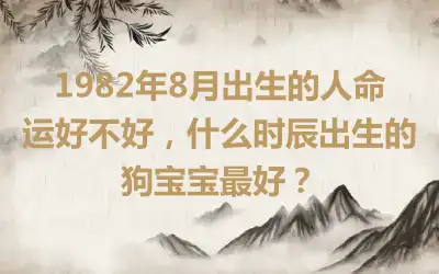 1982年8月出生的人命运好不好，什么时辰出生的狗宝宝最好？