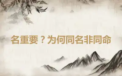 名重要？为何同名非同命