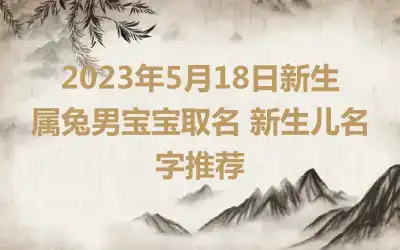 2023年5月18日新生属兔男宝宝取名 新生儿名字推荐