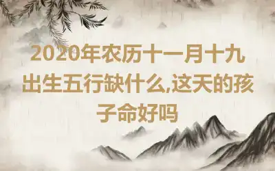 2020年农历十一月十九出生五行缺什么,这天的孩子命好吗