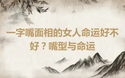 一字嘴面相的女人命运好不好？嘴型与命运