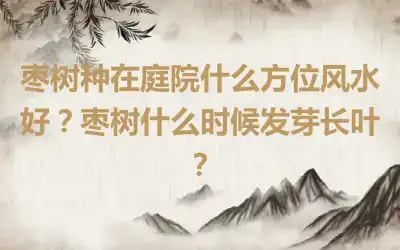 枣树种在庭院什么方位风水好？枣树什么时候发芽长叶？