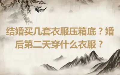 结婚买几套衣服压箱底？婚后第二天穿什么衣服？