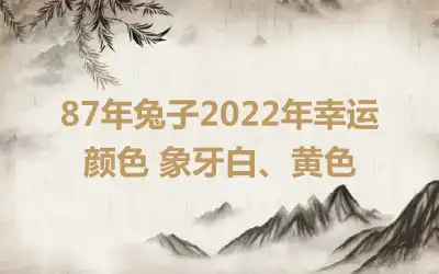 87年兔子2022年幸运颜色 象牙白、黄色