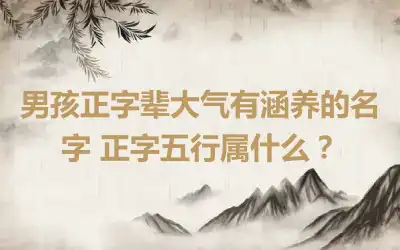 男孩正字辈大气有涵养的名字 正字五行属什么？