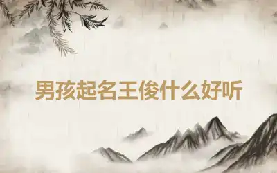 男孩起名王俊什么好听