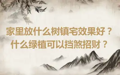 家里放什么树镇宅效果好？什么绿植可以挡煞招财？